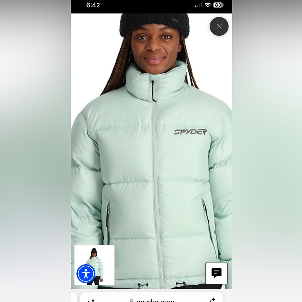 Spyder Light Green Puffer Jacket